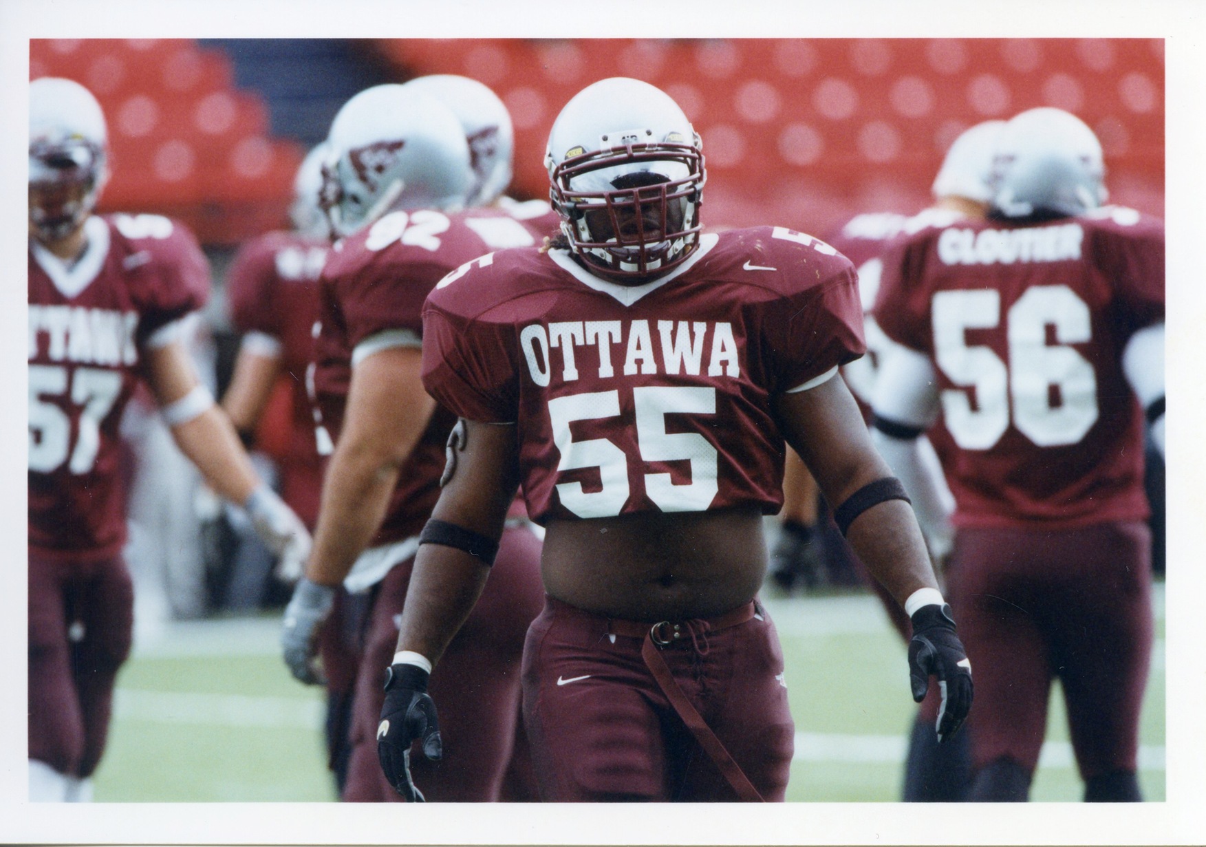 Steve Alexandre on the field wearing number 55.